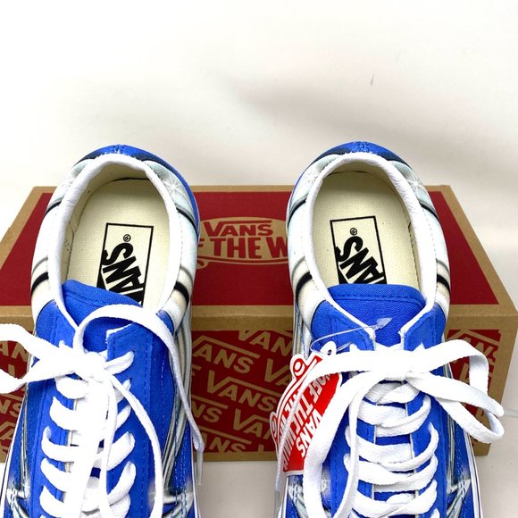 🍃 Sale 🍃 VANS Old Skool Warp Nebulas Blue Suede Women's Size 8 VN0A4U3B21P - Picture 4 of 10